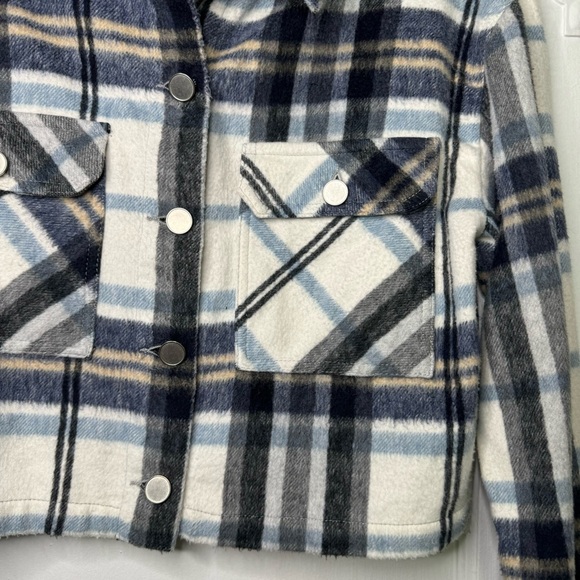 Zara Boxy Shapeless Cropped Plaid Fall Jacket Small - Picture 5 of 12